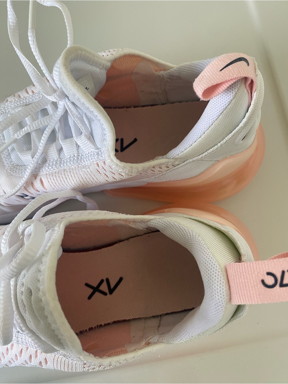 Nike White Sneakers with Soft Pink Accents - Picture 8 of 9
